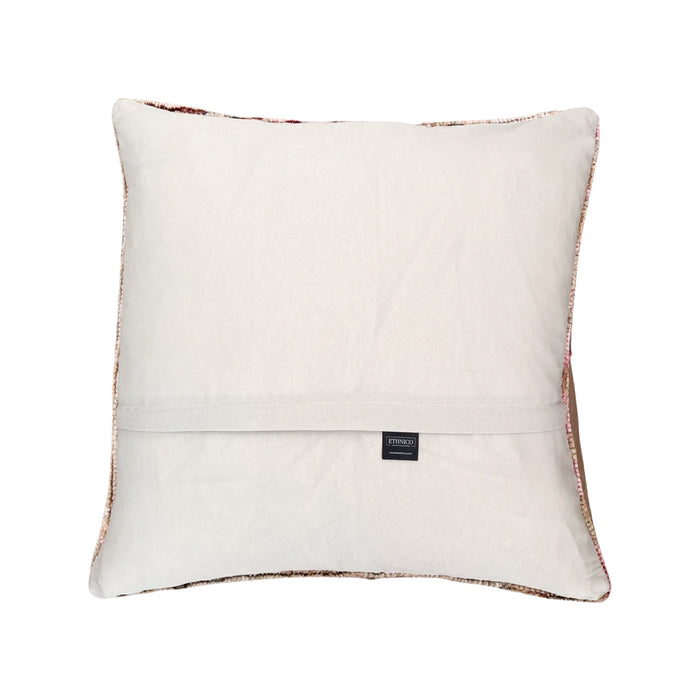 Handmade traditional Turkish oushak pillow cover made with vintage rugs 24x24 pastel