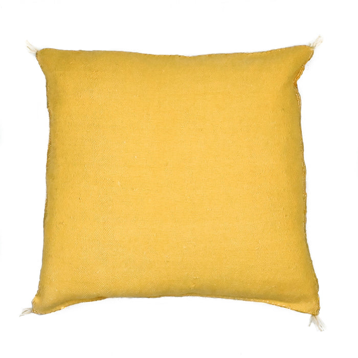 Buttercup V Artisanal Handmade Moroccan embroidered cactus silk sabra pillow yellow handwoven