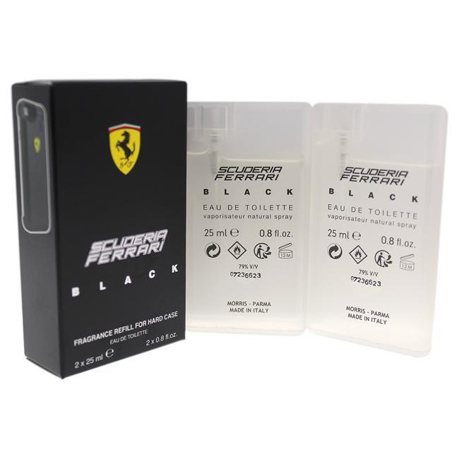 FERRARI BLACK FRAGRANCE REFILL FOR HARD CASE BY FERRARI FOR MEN - 2 X Eau De Toilette SPRAY (REFILL)