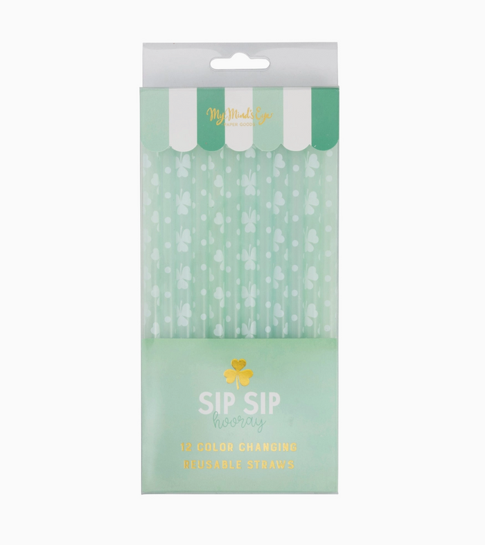 Green Color Changing Straws