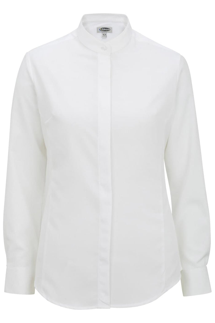 LADIES BATISTE BANDED COLLAR SHIRT