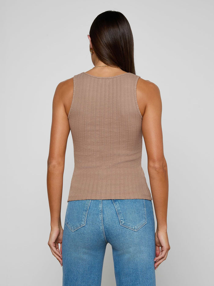 L'Agence Adira Scoop Neck Tank in Portabella