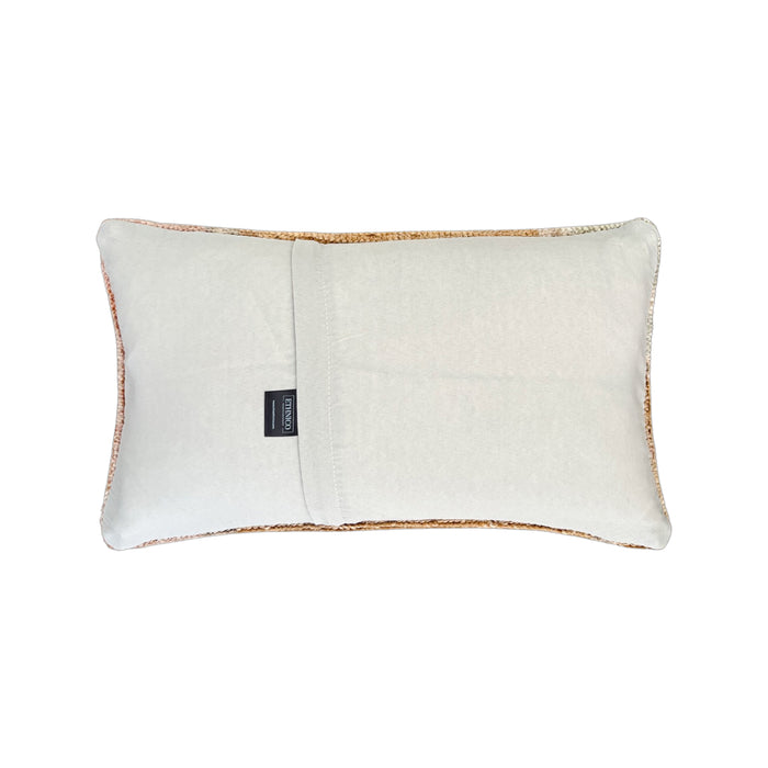 Handmade Turkish oushak pillow cover made with vintage rugs 12x20 gold tan