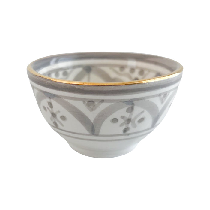 gray pattern motif moroccan trinket dish, mini sauce bowl