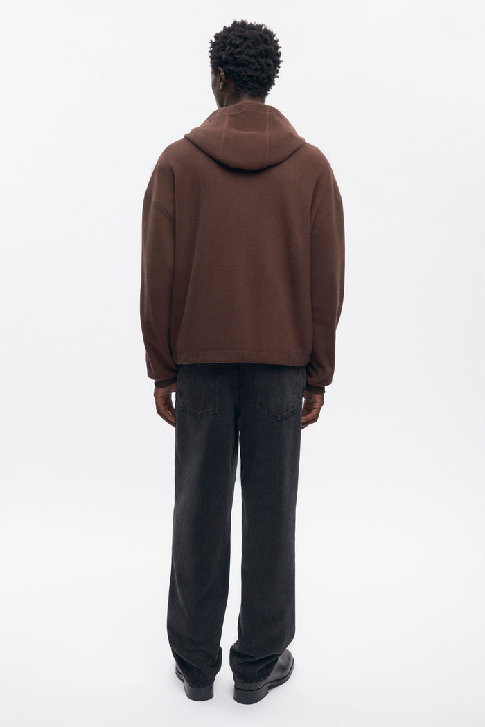 Men's Cozy Zip Hoodie in Coffee Bean