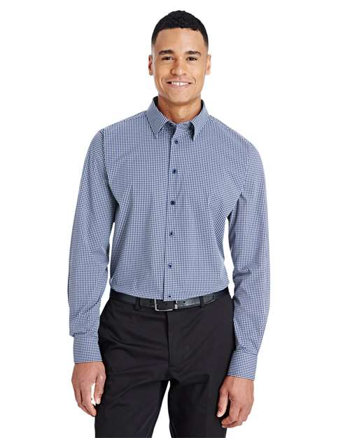 Men's CrownLux Performance® Tonal Mini Check Woven Dress Shirt