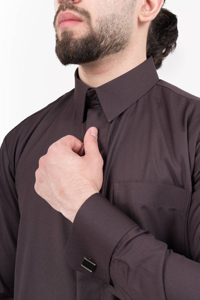 Mens Plain Cashmere Wool 3 Thobe Bundle Set + FREE Shemagh & Skull Cap