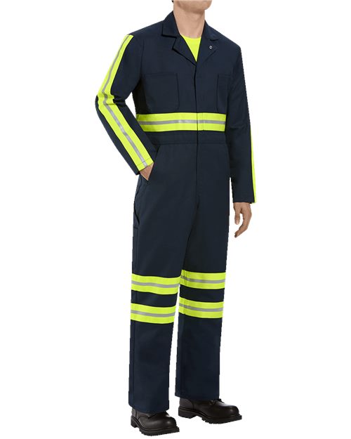 Men's Tall Enhanced Visibility Action Back Coverall