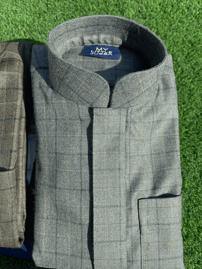 Mens Checkered Cashmere Wool Thobes - Limited Edition