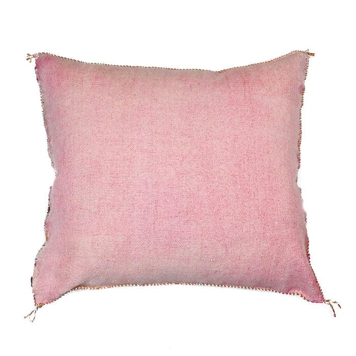 Petal XX Artisanal Handmade Moroccan embroidered cactus silk sabra pillow light pink handwoven
