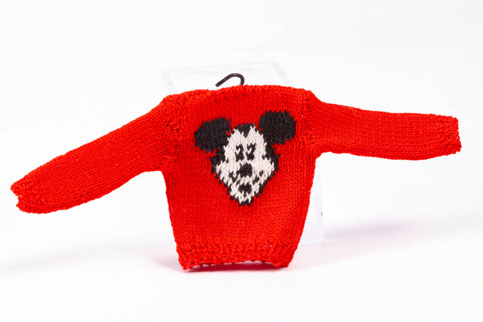 Red Mickey Mouse Sweater - Hand Knit