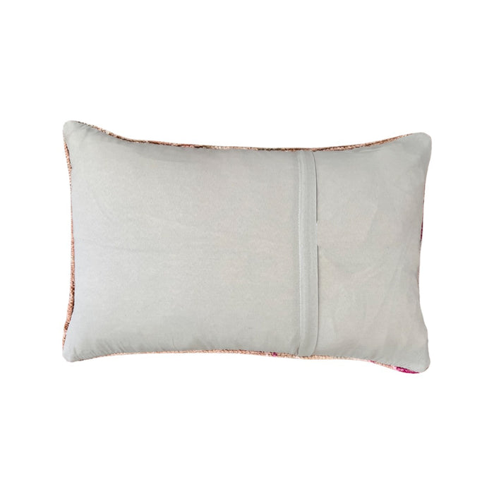 Handmade traditional Turkish oushak pillow cover made with vintage rugs 16x24 coral blush