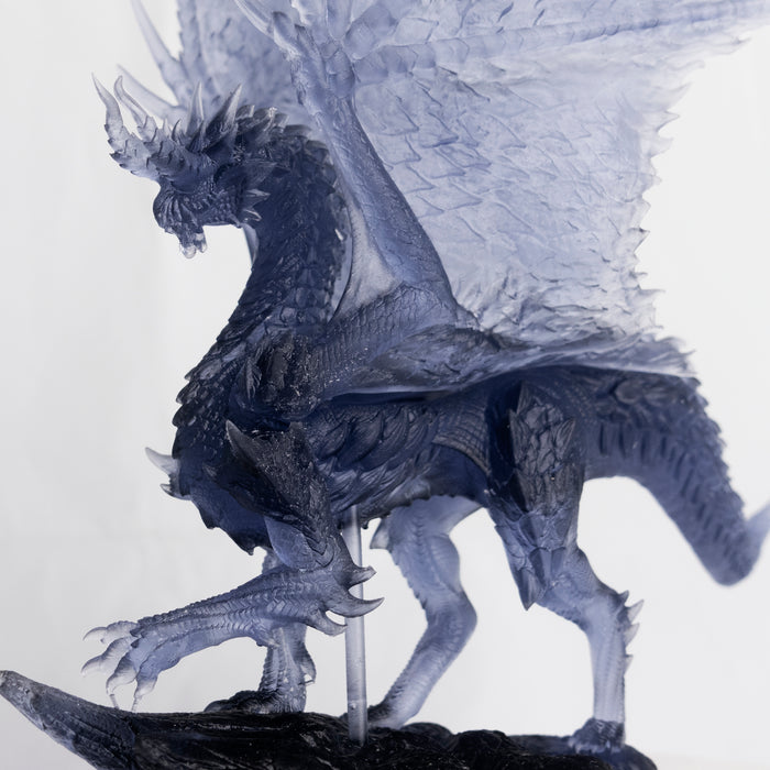 ABS-like 3D printer resin 5kg bulk close-up navy grey winged dragon miniature with detail
