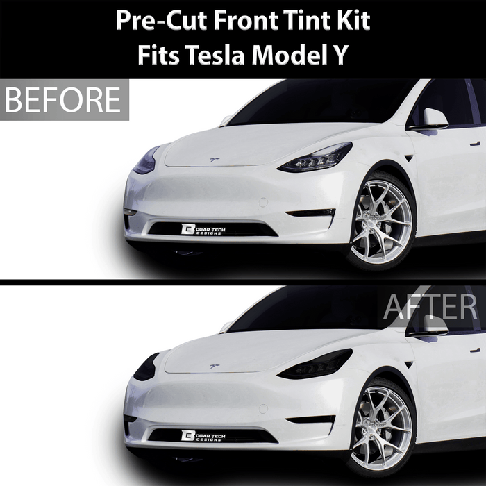 Head Tail Light Markers Reflectors Precut Smoke Tint Overlay Fits Tesla Model Y 2020 - 2024 - Bogar Tech Designs