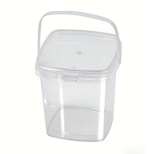 1000mL Square Clear Fruit Tamper Proof Bucket Cups With Lid - 130/CTN - TEM IMPORTS™