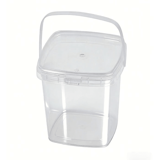1000mL Square Clear Fruit Tamper Proof Bucket Cups With Lid - 130/CTN - TEM IMPORTS™