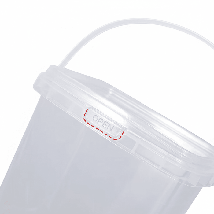 1000mL Square Clear Fruit Tamper Proof Bucket Cups With Lid - 130/CTN - TEM IMPORTS™