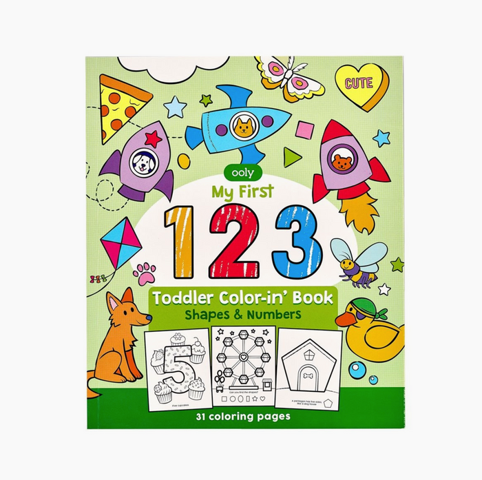 123: Shapes + Numbers Toddler Coloring Book