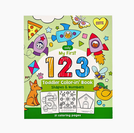 123: Shapes + Numbers Toddler Coloring Book