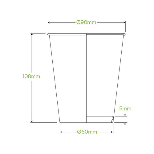 12oz/390mL (90mm) Black Single Wall BioCup - 1000pcs/ctn - TEM IMPORTS™