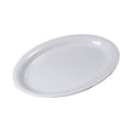 16 Inch White Plastic Oval Food Platter - 8 Pack