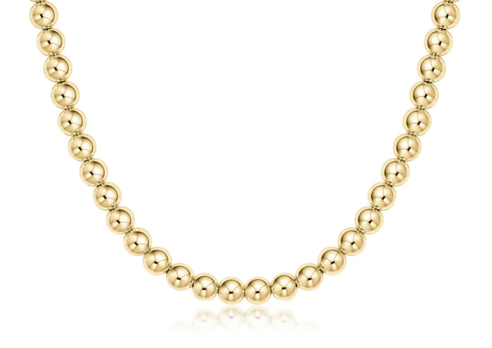 17" choker beaded - classic gold 6mm