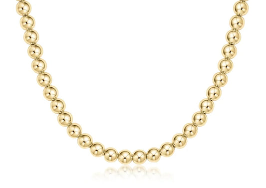 17" choker beaded - classic gold 6mm