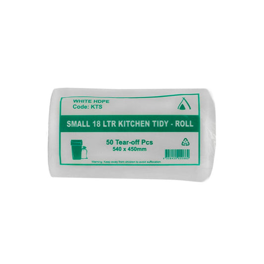 Small 18Ltr Kitchen Office Tidy Bin Liners - White - TEM IMPORTS™