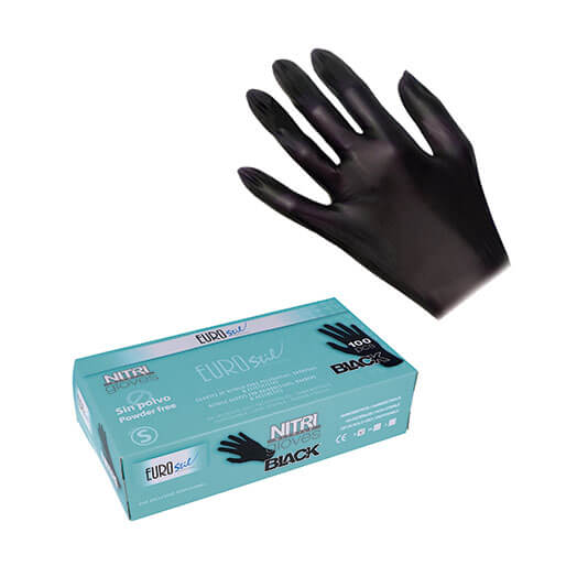 1o1BARBERS NITRILE GLOVES BLACK 100PCS - SMALL