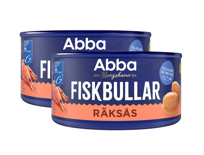 2 Cans of Abba Fiskbullar i Räksås 375g (13.23 oz) – Authentic Swedish Fish Balls in Shrimp Sauce
