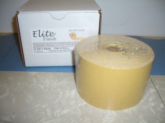 320 Grit 2-3/4 x 25 yd Roll PSA Sandpaper Premium Gold Aluminum Oxide (sticky-on)