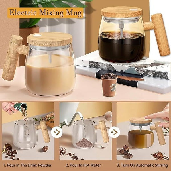 400ml Self-Stirring Coffee Mug – USB Rechargeable Automatic Mixing Cup – Home Hatch Pakistan”