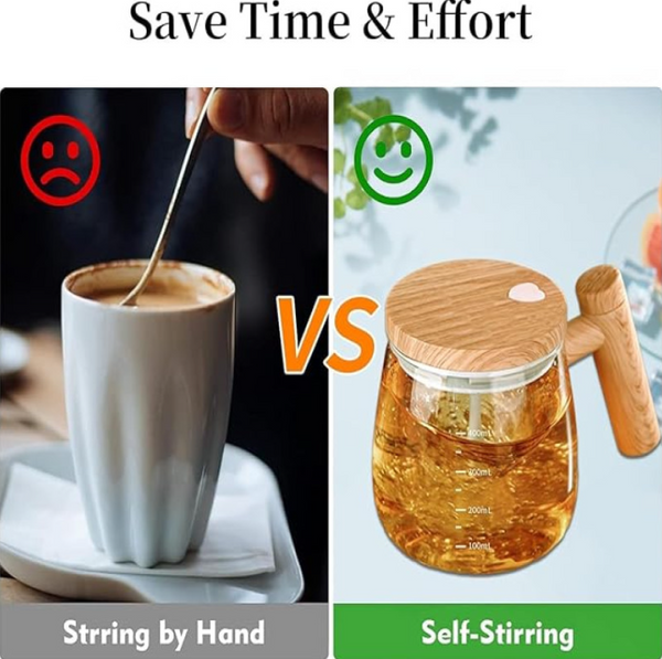 400ml Self-Stirring Coffee Mug – USB Rechargeable Automatic Mixing Cup – Home Hatch Pakistan”