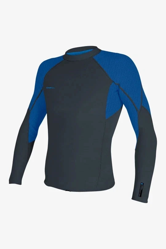 O'Neill Hyperfreak 1.5mm long sleeve wetsuit top, black men’s neoprene jacket size MT