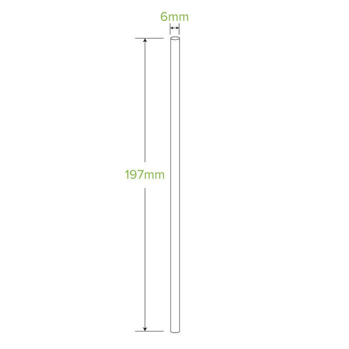 6mm Regular Green BioStraw - 2500pcs/Ctn - TEM IMPORTS™