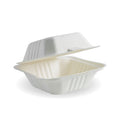 6x6" White Plant Fibre Burger Clamshell - 500pcs/Ctn - TEM IMPORTS™