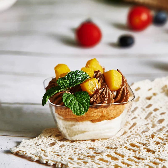 70mL Clear Mini Square Bowl Dessert Cup - TEM IMPORTS™