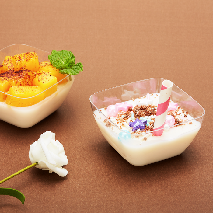 70mL Clear Mini Square Bowl Dessert Cup - TEM IMPORTS™