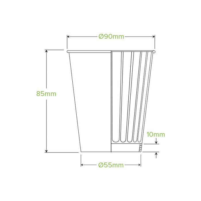 8oz/295mL (90mm) Black Double Wall BioCup - 1000pcs/ctn - TEM IMPORTS™