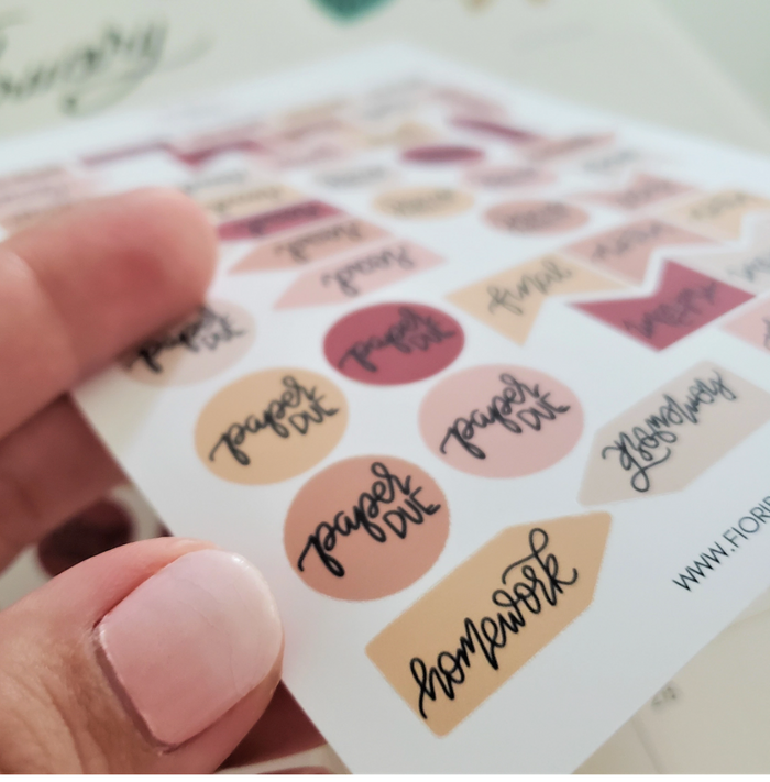 Academic Planner Sticker Sheets