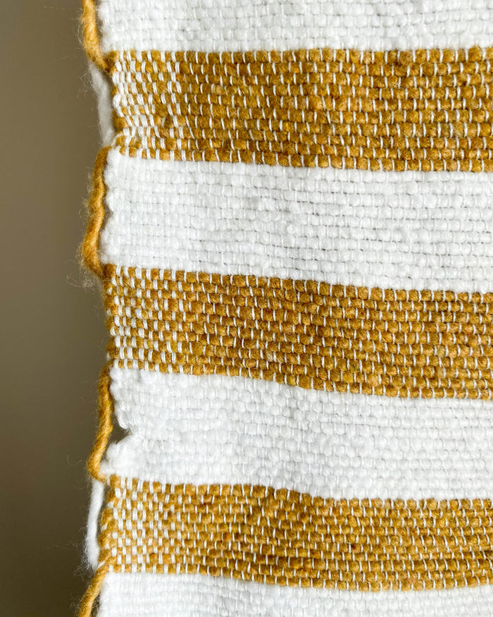 Amber Stripe Moroccan Pom Pom Blanket