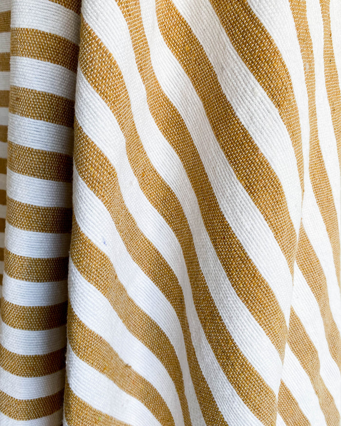 Amber Stripe Moroccan Pom Pom Blanket