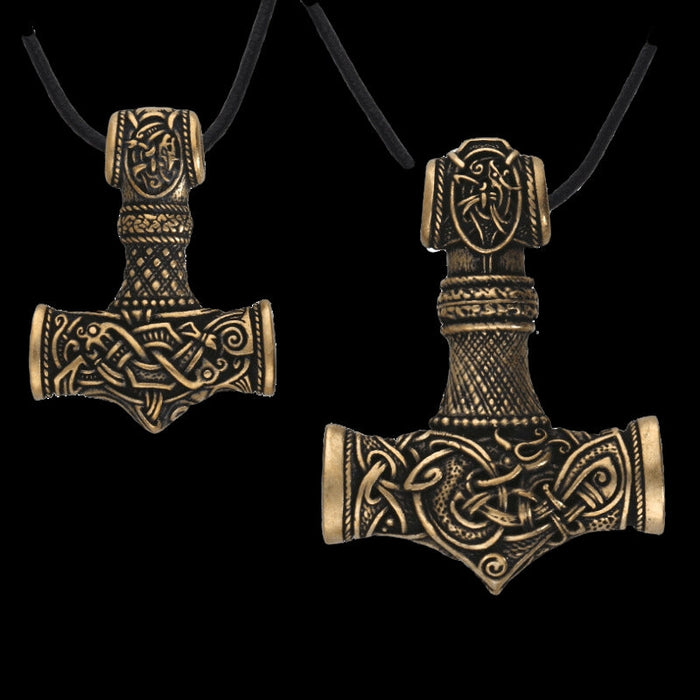 vkngjewelry Pendant Handcrafted Bronze Amulet Thor Hammer