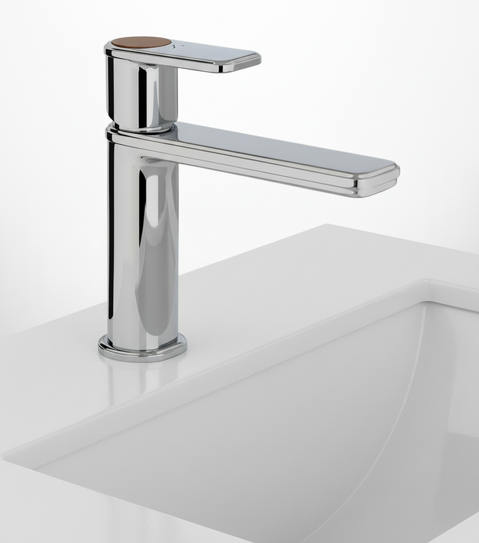 Aquatica Essences Basin Mixer - Wood Cover Cap