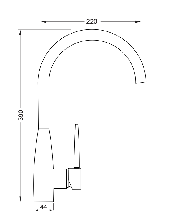 Aquatica Gesto Sink Mixer Gooseneck