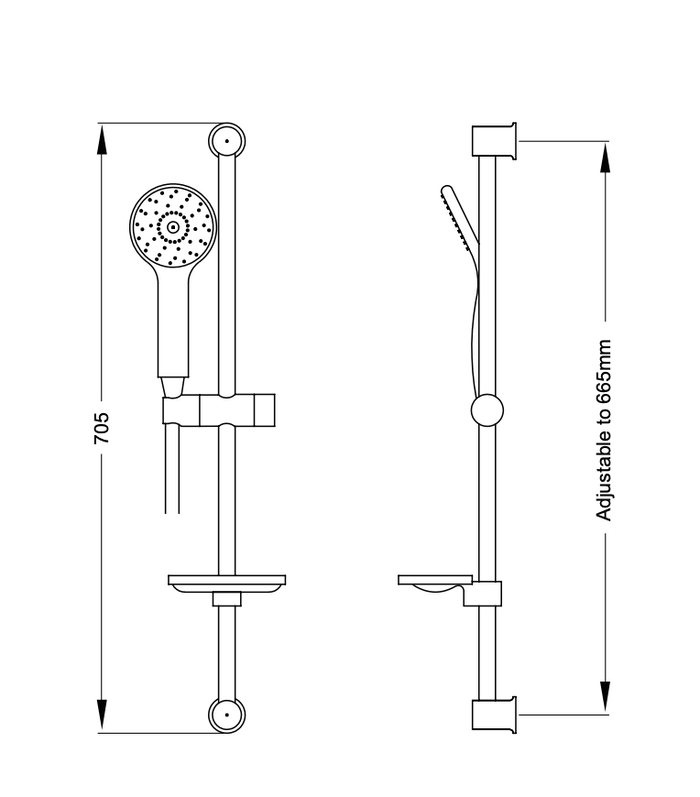 Aquatica Goccia Black Single Spray Handshower Set