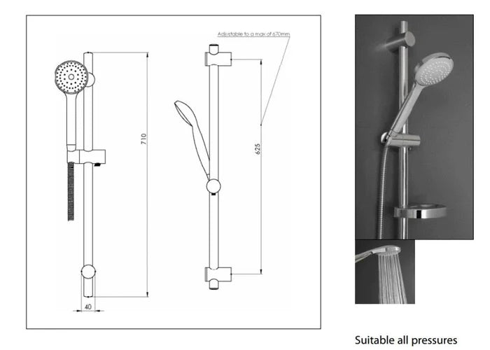 AQUATICA SHOWER SLIDE - All Pressure