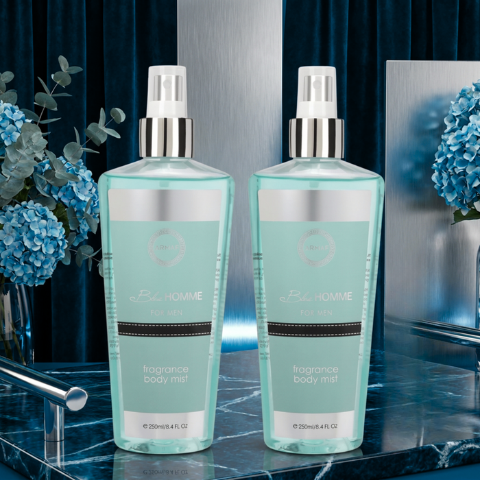 Armaf Blue Homme Fragrance Body Mist for Men - 250ML Each (Pack of 2)