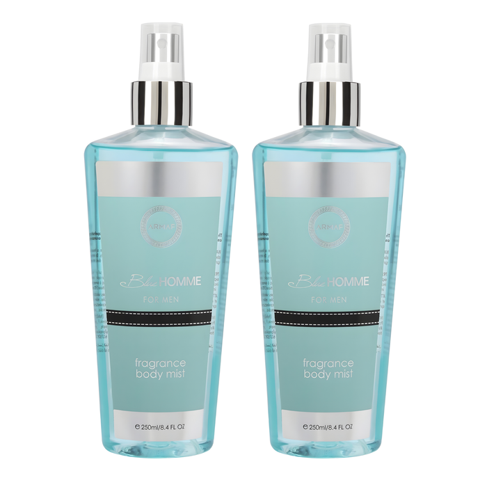 Armaf Blue Homme Fragrance Body Mist for Men - 250ML Each (Pack of 2)