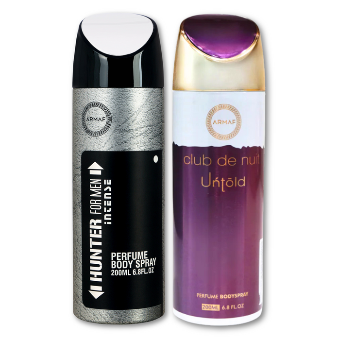Armaf Hunter Intense & Club De Nuit Untold Deodorants for Men & unisex - 200ML Each (Pack of 2)
